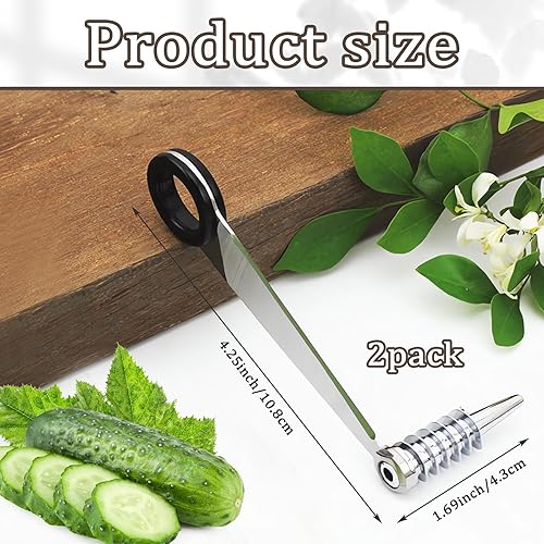 Miniatura 2 de Paquete de 2 cortadores en espiral de piraña para papas, cortador en espiral de acero inoxidable para verduras, pepino y zanahoria