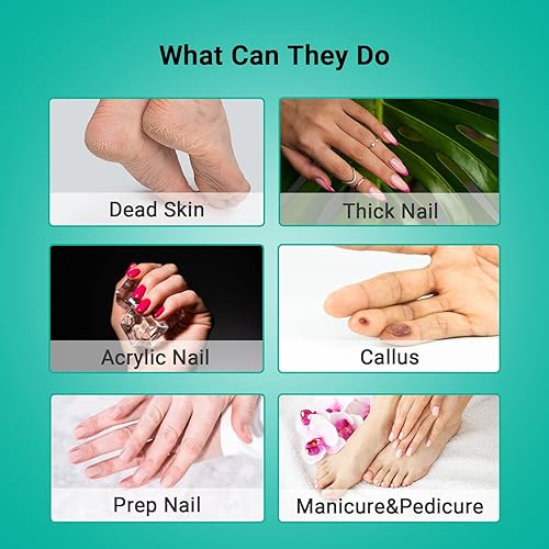 Miniatura 178 de MelodySusie 100 unidades de brocas de uñas, bandas de lijado para taladro de uñas, 120 bandas de lijado de lima de uñas de grano medio para uñas