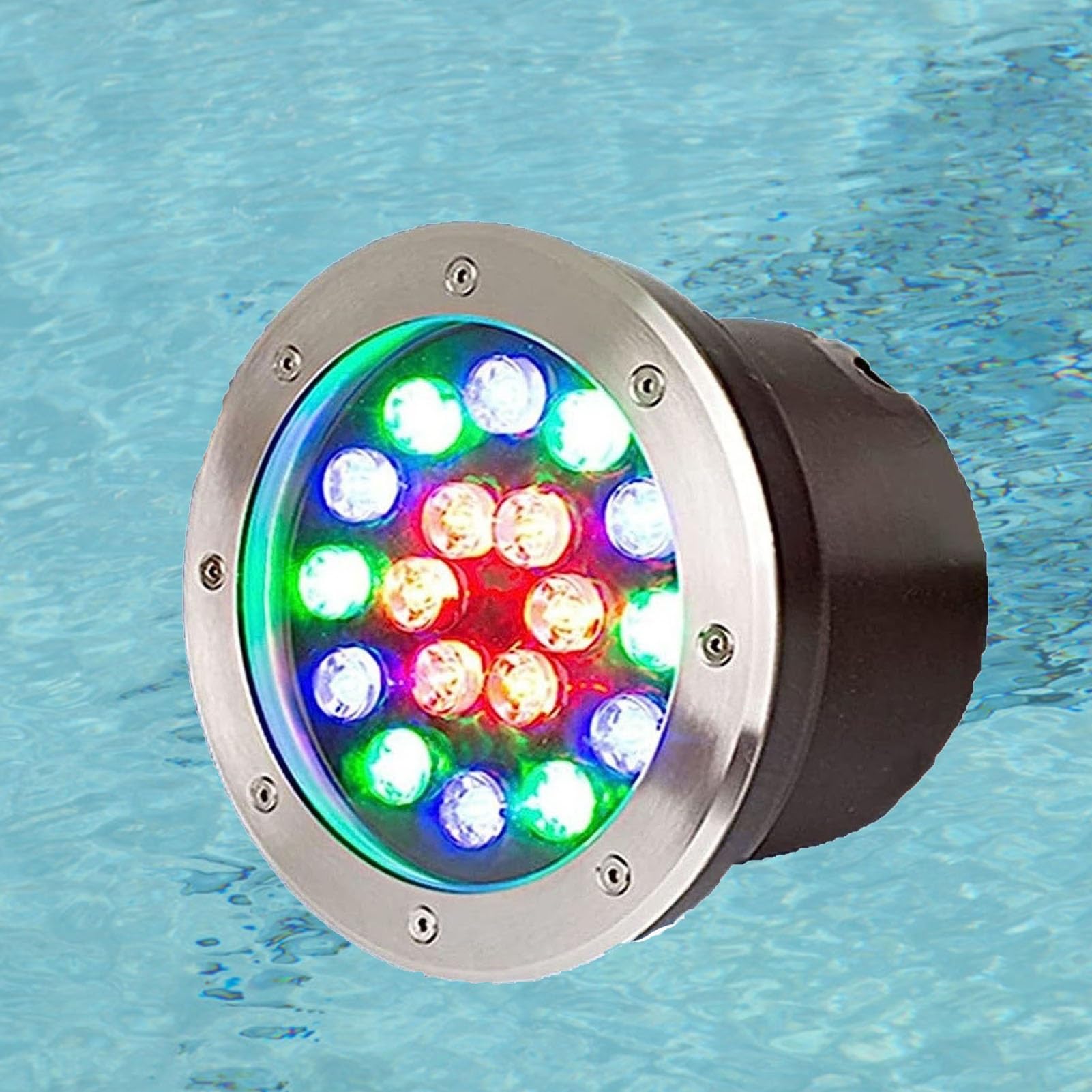 Faretto Subacqueo Incasso - LED Fontana Ad Anello Luce, Faretti Piscina 12 V, Illuminazione Subacquea Impermeabile IP68 In Acciaio Inossidabile, Faretti Piscina, Per Parchi Luci Paesaggistiche ( Color
