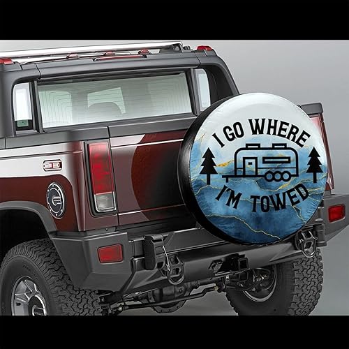 Miniatura 2 de Siski I Go Where I'm Towed, cubierta de llanta de repuesto, protectores de rueda resistentes a la intemperie, universales para remolque, RV, SUV,
