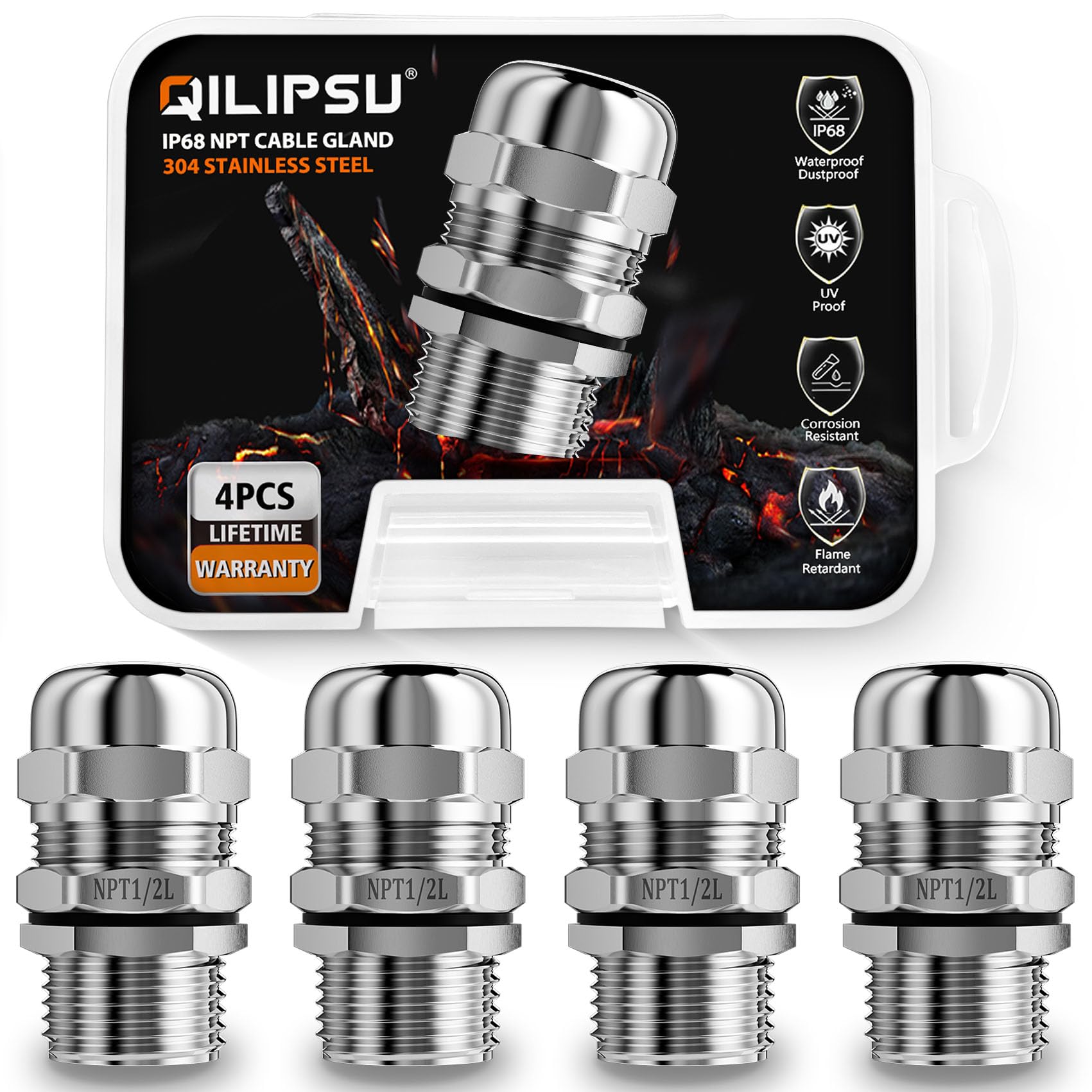Stainless Steel Cable Glands - Waterproof & Durable -1
