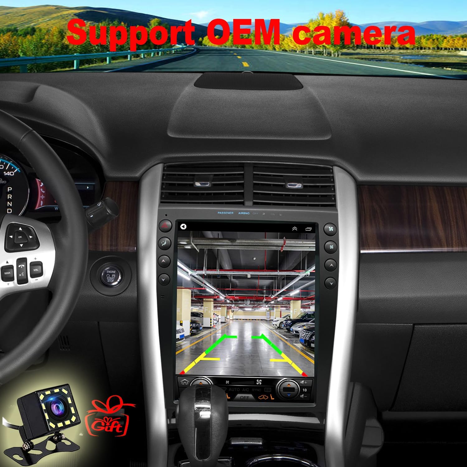 QLED 8-Core Radio for Ford Edge 2011 2012 2013 2014 Upgrade,Touch Screen Stereo,Support Carplay and Android Auto,Free Back Camera