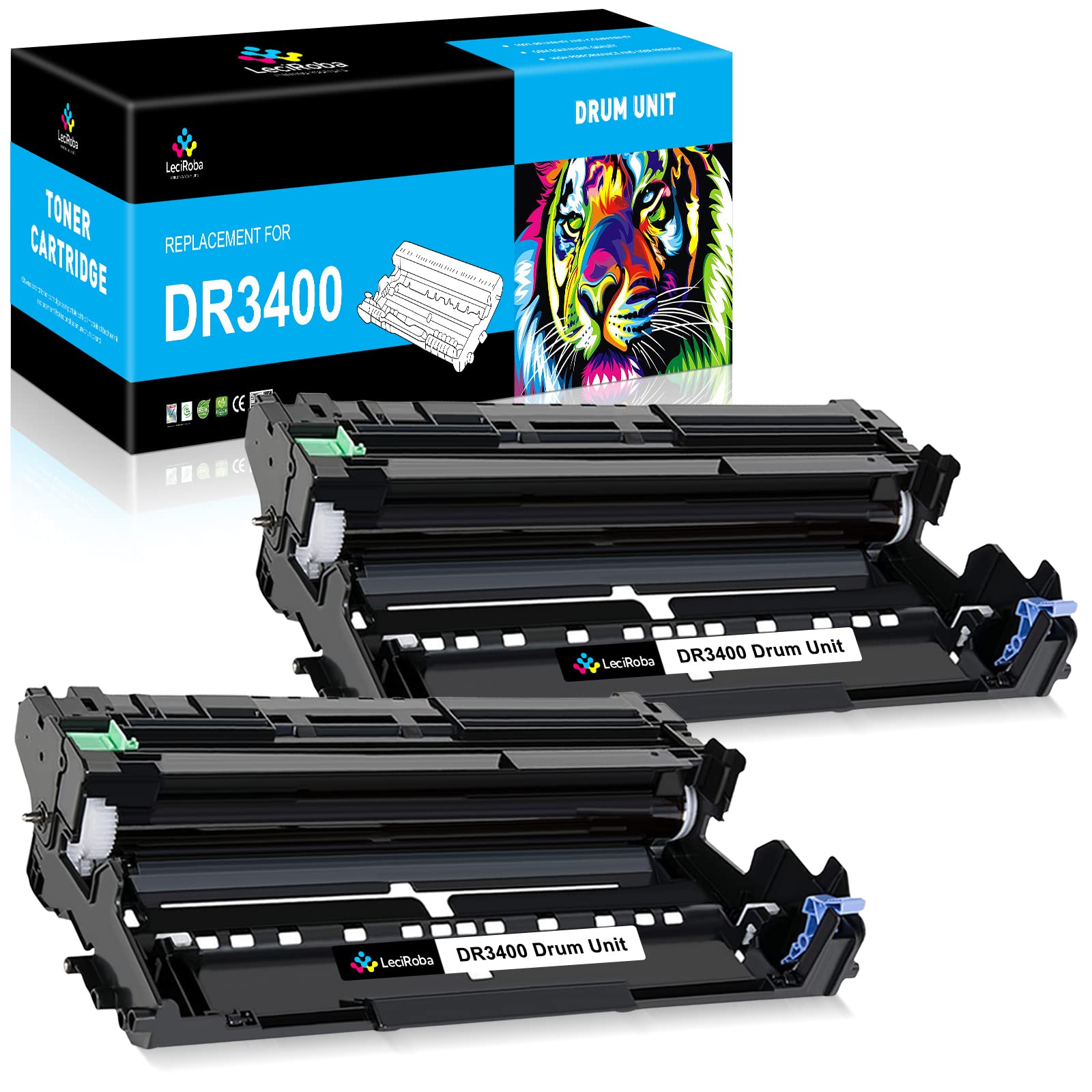 LeciRoba DR3400 per brother DR-3400 per Brother DCP-L5500DN L6600DW HL-L5000D L5100DN L5200DW L6250DN L6300DW L6300DWT L6400DW L6400DWT MFC-L5700DN L5750DW L6800DW L6800DWT L6900DW (2 confezione)