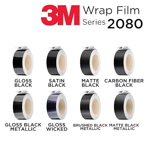 Miniatura 3 de 3M 1080 2080 - Kit de envoltura de vinilo negro brillante de 2 pulgadas x 50 pies para borrar ventana, acabado de puerta, kit de herramientas
