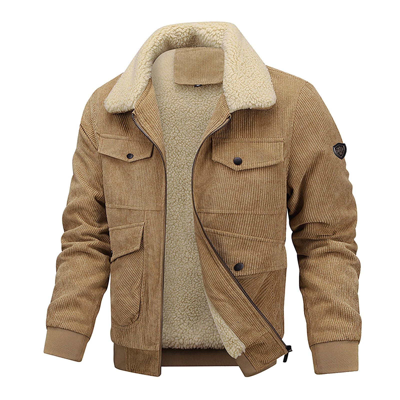 Herren Skijacke Atmungsaktiv Warm Gefüttert Winterjacke mit Abnehmbarer Kapuze Snowboardjacke Winterjacke Herren Mit Fellkapuze Jacke Herren Übergangsjacke Mit Kapuze Herren Wintermantel Lang