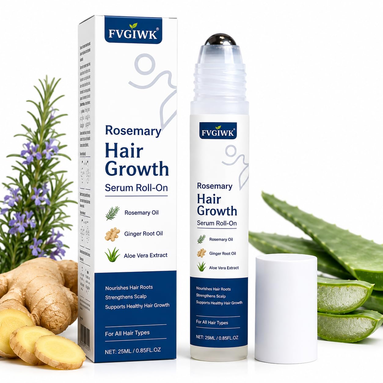 Rosemary Hair Growth Serum Roll-On | Rosemary Oil, Ginger Root Oil & Aloe Vera | Hair Fall Care Serum for Women & Men | Supports Healthy Hair | For All Hair Types | 25ml-image-28