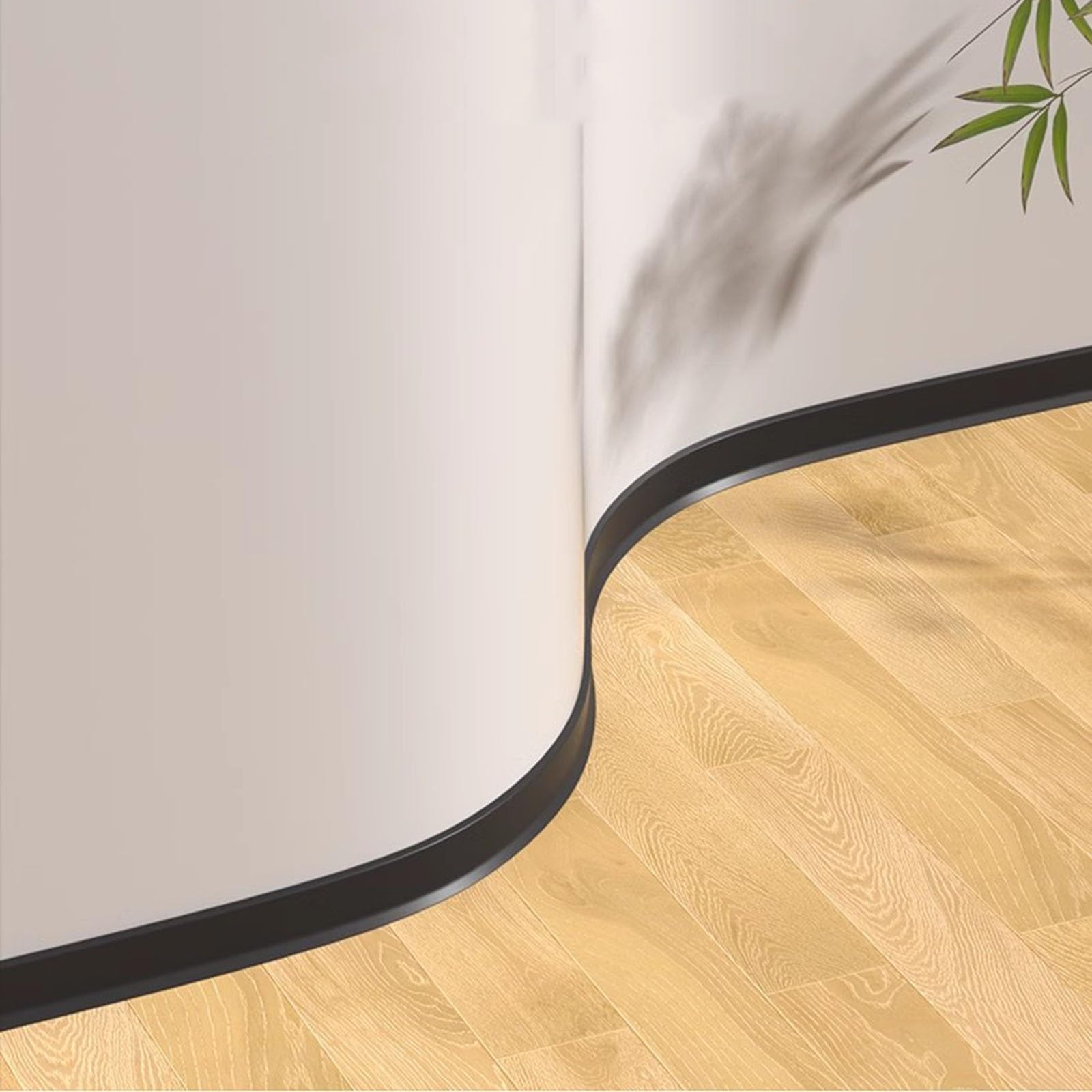 Rodapié flexible de PVC negro de 178 cm, autoadhesivo, flexible, para cocina, oficina, repelente al polvo y la suciedad, de 3 pulgadas de ancho, ideal para longitudes de 40 a 100 pulgadas.