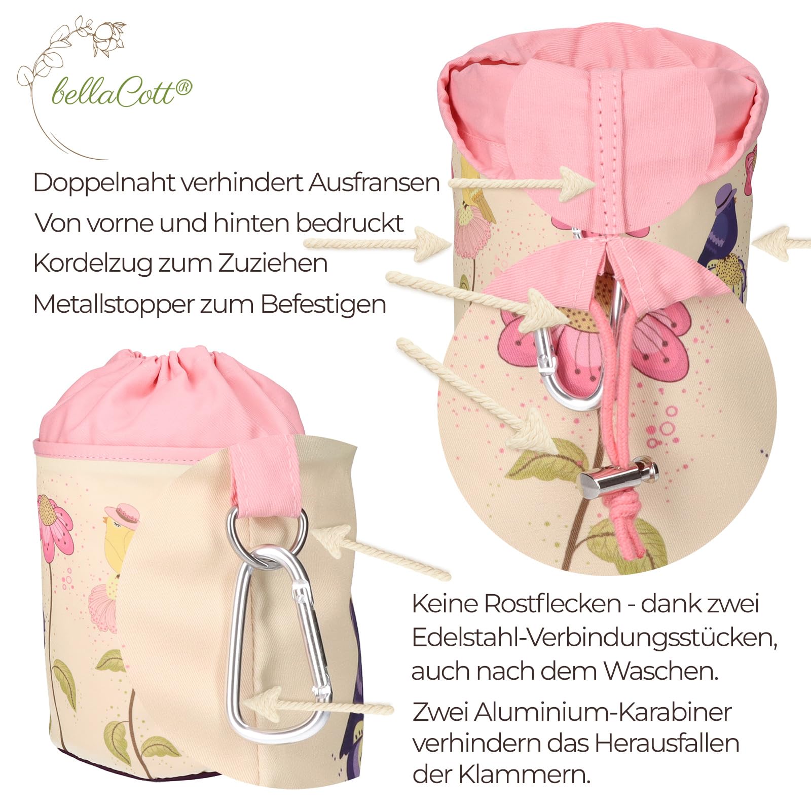 96 Wäscheklammern Soft Grip Softgrip Soft Touch Softtouch und 1 Wäscheklammerbeutel (24xLila, 24xTürkis, 24xGelb, 24xPink, 1xLila)