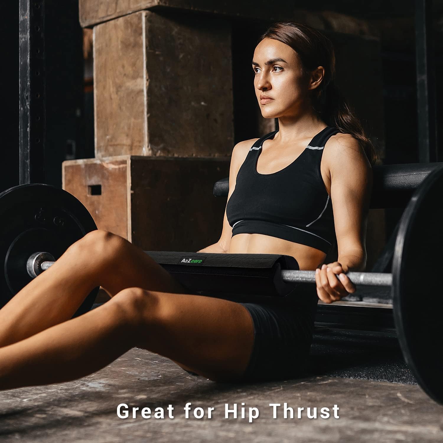 A2ZCARE Barbell Squat Pad - Neck and Shoulder Protective Pad Support for Squats, Lunges and Hip Thrusts - Black
