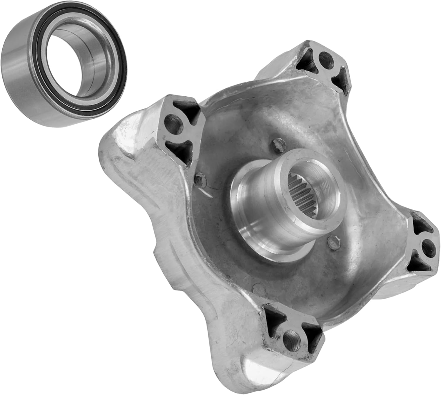 Caltric Front Wheel Hub And Ball Bearing Compatible with Polaris 5137219 2204717 3514583