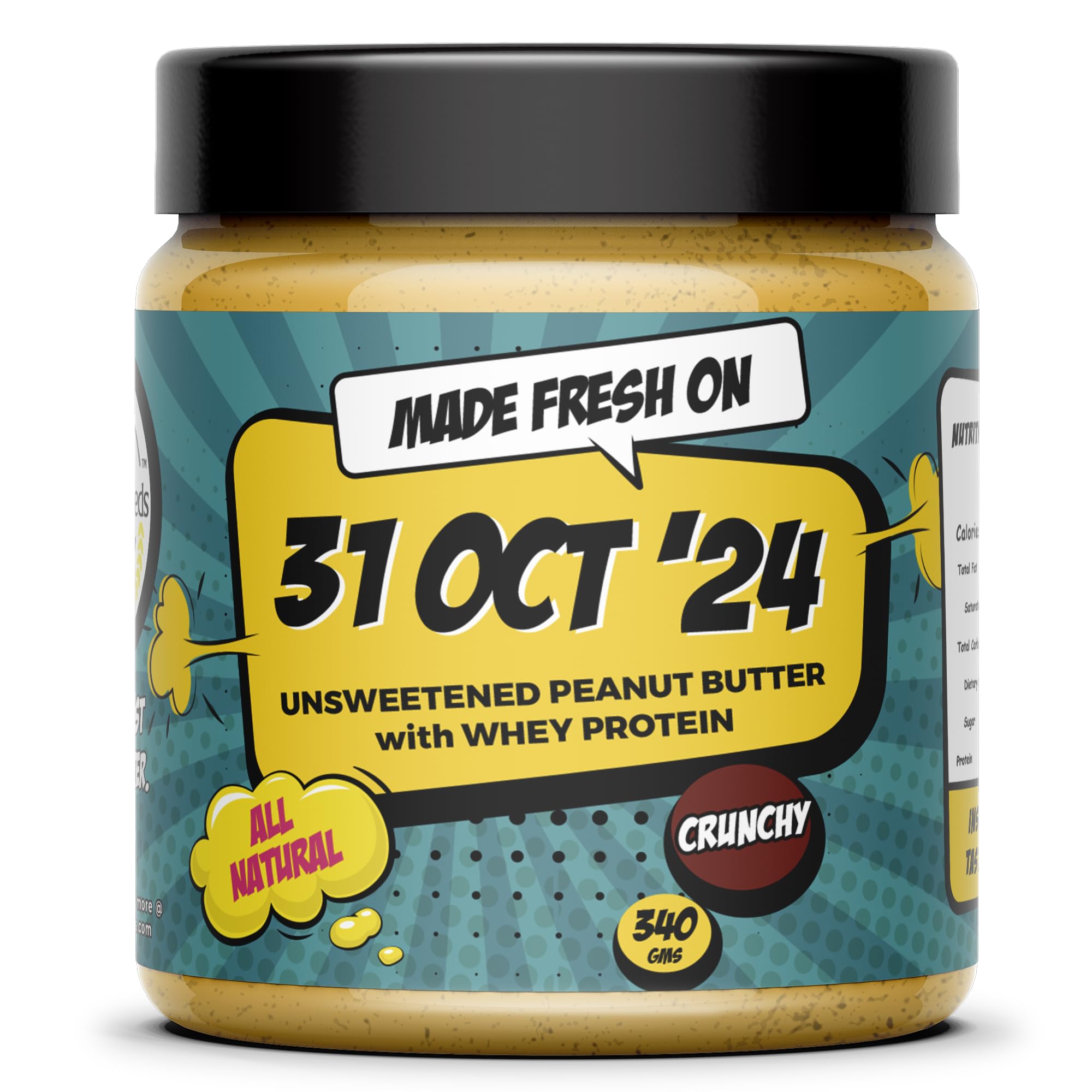 TheFreshNeeds Natural Peanut Butter with Whey | 36gm Protein | Made Fresh on Order | 340gm | Crunchy | Imported Premium Whey | High Protein | Insanely Tasty & Healthy | Sugar-free (B0BC5LTZF3) Amazon Price History, Amazon Price Tracker
