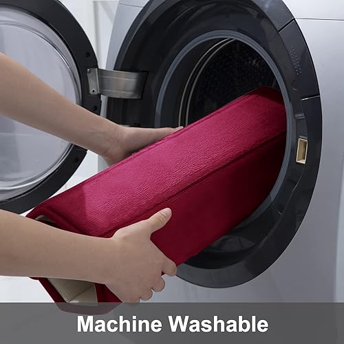 Miniatura 6 de Tapetes de baño de espuma viscoelástica suaves, antideslizantes y absorbentes, con forro trasero de goma, tapete largo para suelo de cocino y baño,