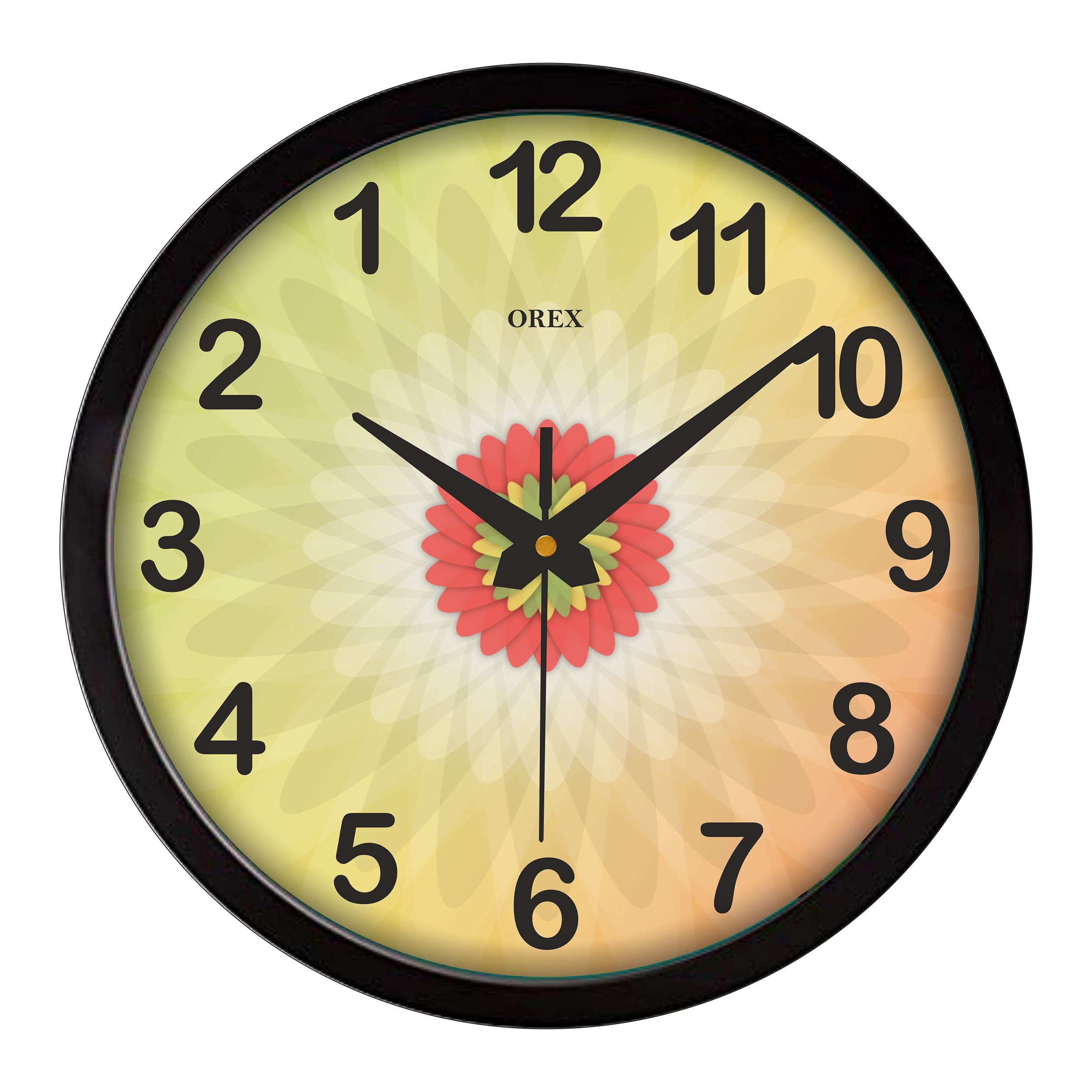 OREX Stylish Plastic Wall Clocks For Home | Living Room | Bedroom | Kitchen | Office | Kidsroom | Hall | Shop | Anti Clock (40) - Black