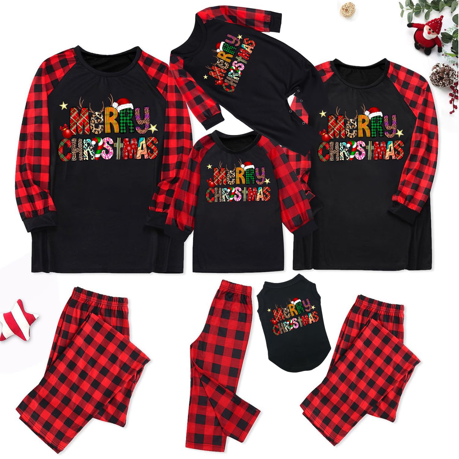 teeraphique Christmas Pajamas for Family,Family Holiday Pajamas Matching Sets,Xmas Jammies for Couples-picture-44