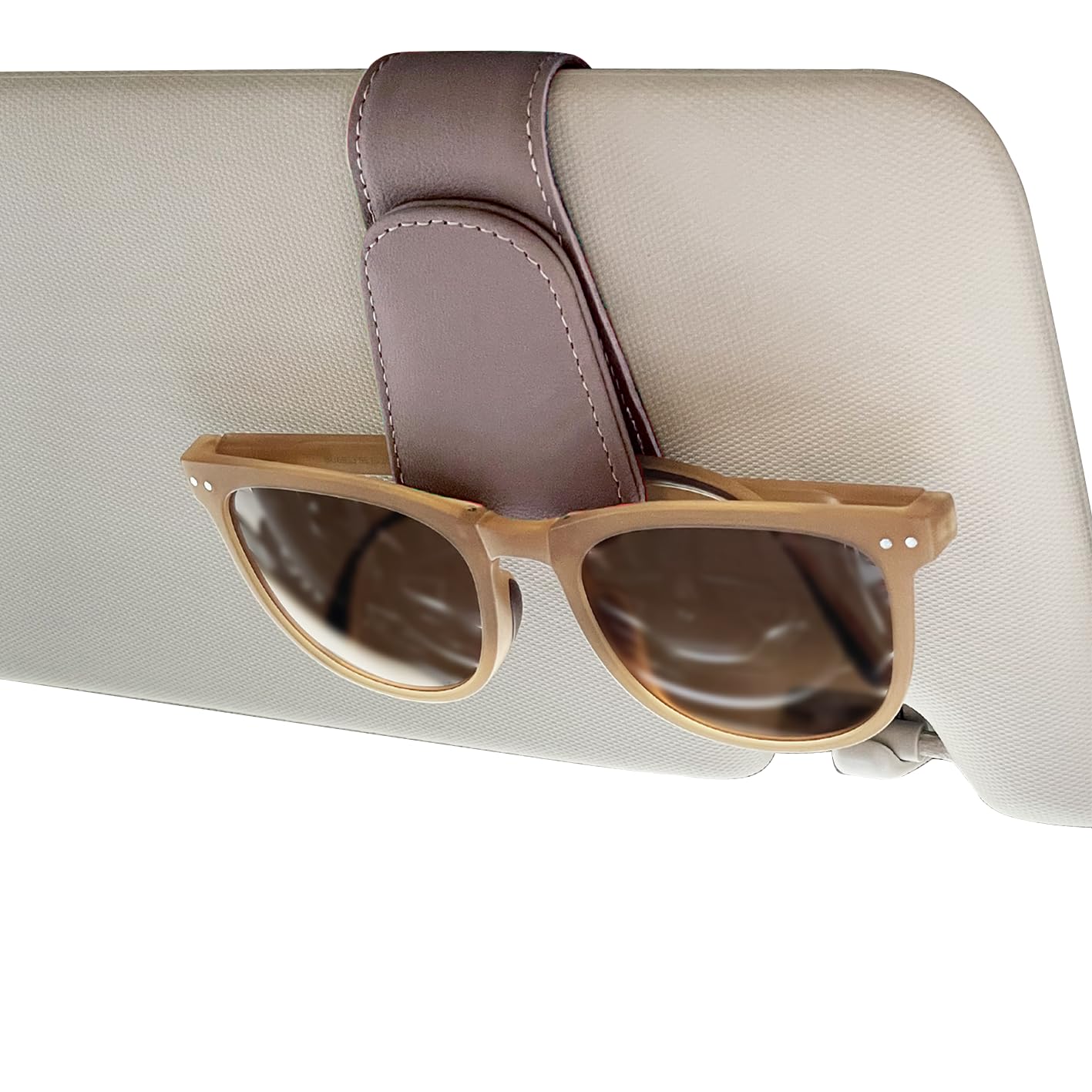 Magnetic Leather Car Sunglass Holder, Visor Sunglasses Holder Clip, 2 Pack