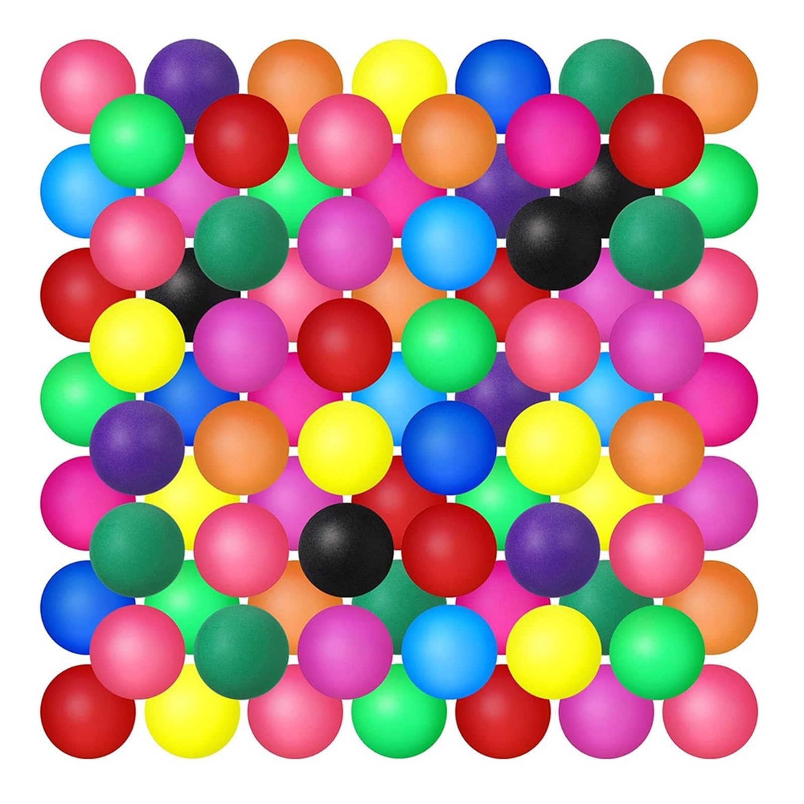 Wielobarwne piłeczki do ping-ponga, Ping Pong Balls 50 Pcs Multicolor 40mm PVC