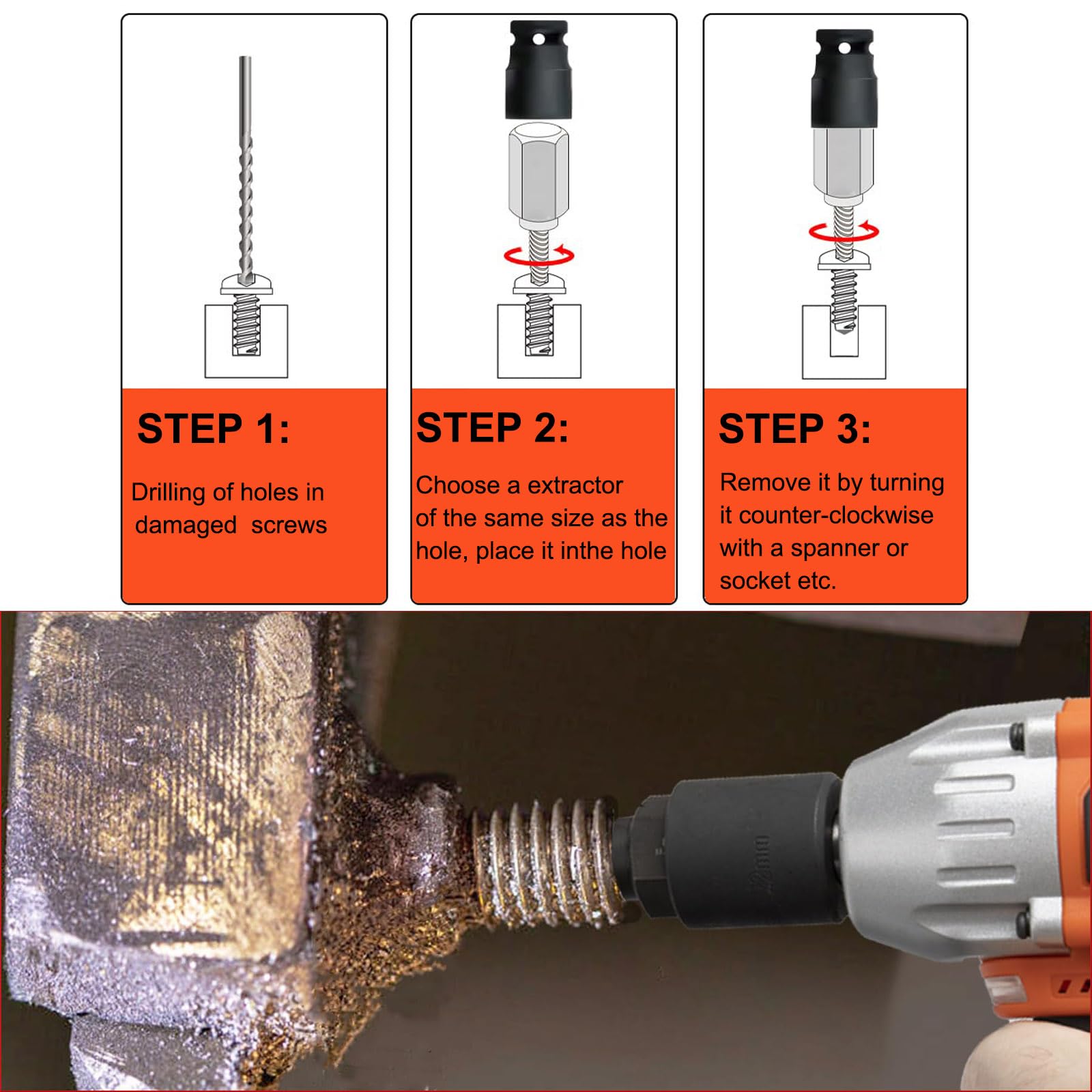 取り捨て Amazon.co.jp: 10個の損傷したネジ抽出器セット、六角ヘッド