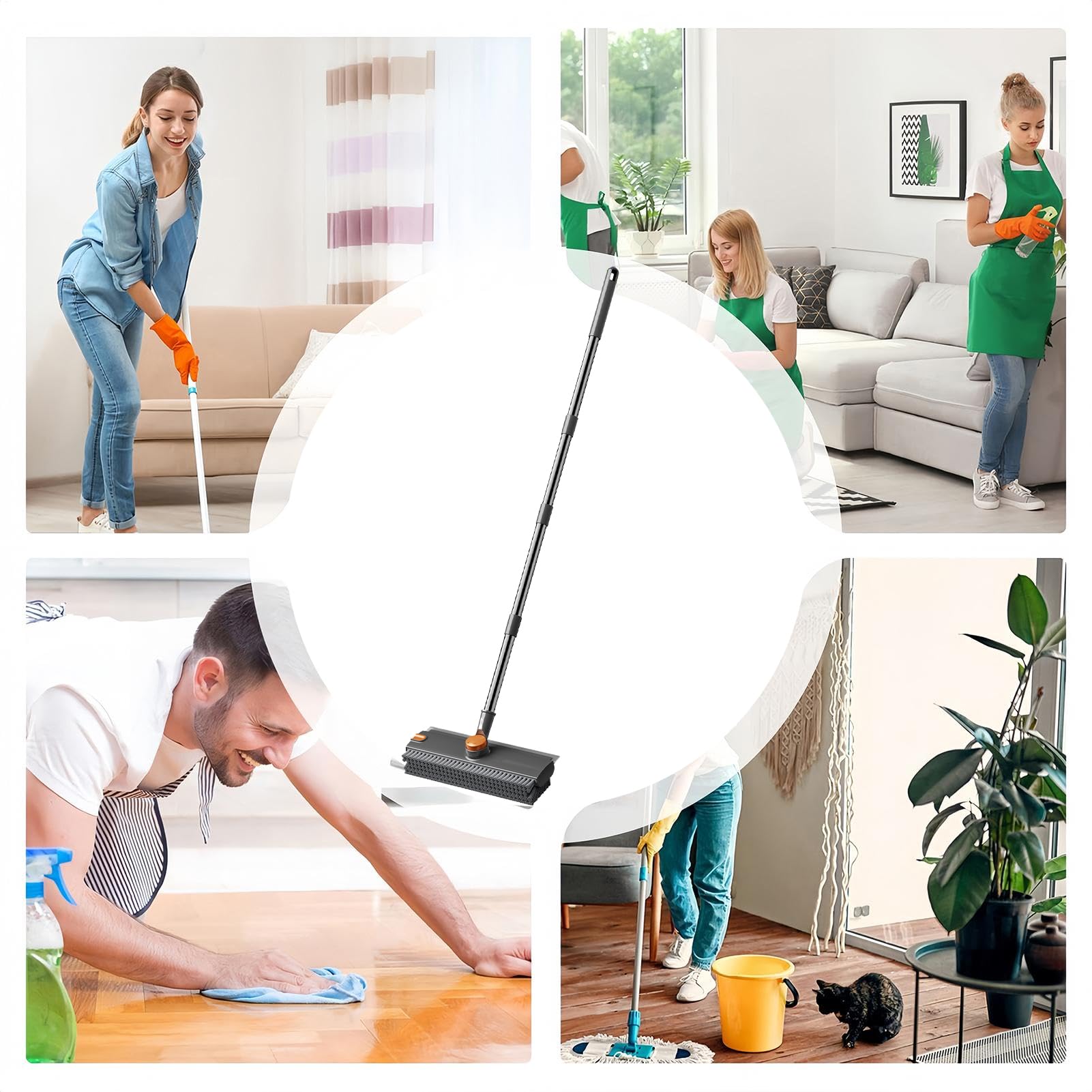Brosse de sol rotative à 360 degrés multifonctionnelle réglable