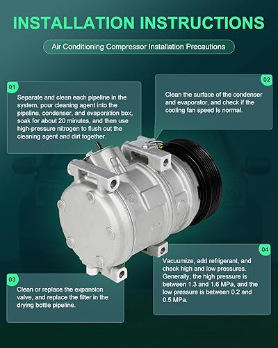 Miniatura 1552 de SCITOO CO 10739C - Compresor de CA compatible con Honda Element 2.4L 2003 2004 2005 2006 2007 2008 2009 2010 2011