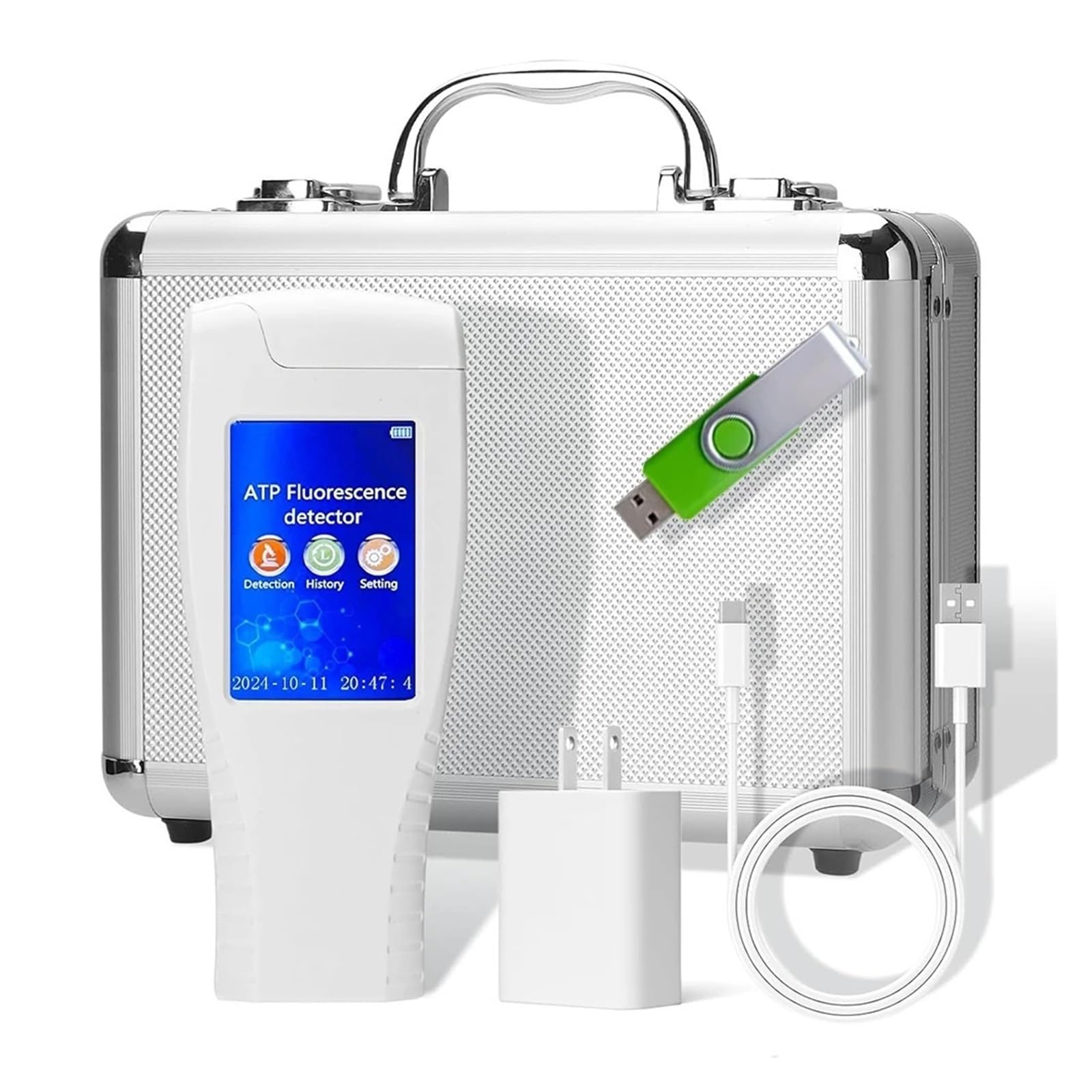 Probador de fluorescencia ATP portátil, probador de limpieza de superficies microbianas fluorescentes de mano recargable, Monitor de higiene alimentaria