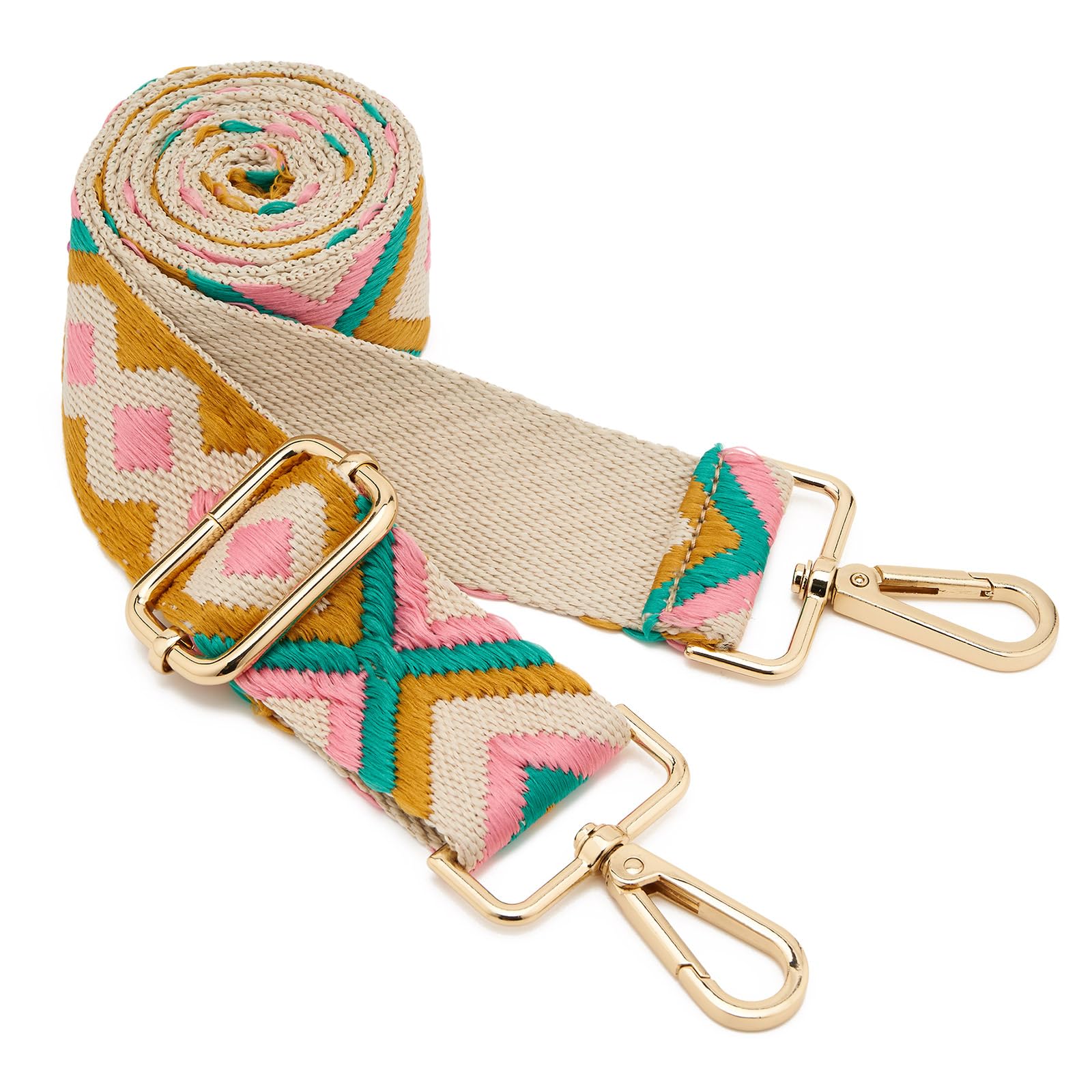 ZOOEASS Wide Shoulder Strap Adjustable Replacement Belt Guitar Style Crossbody Bag Handbag Strap Multicolor Canvas Straps(Wide:1.5in)(Color10)