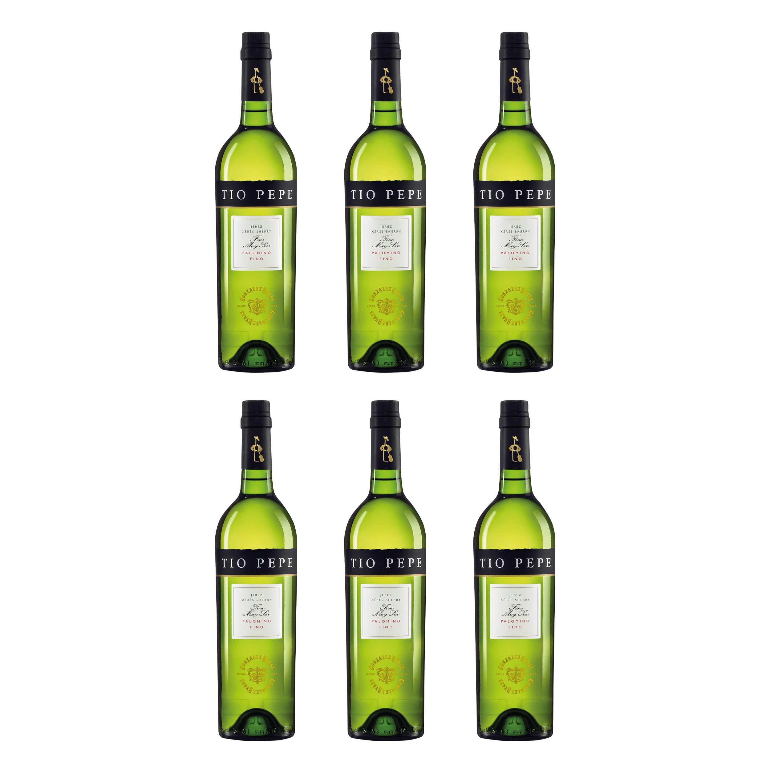 González Byass Tio Pepe Palomino Fino trocken Vegan Sherry Spanien inkl. FeinWert E-Book (6 x 0.75 l)