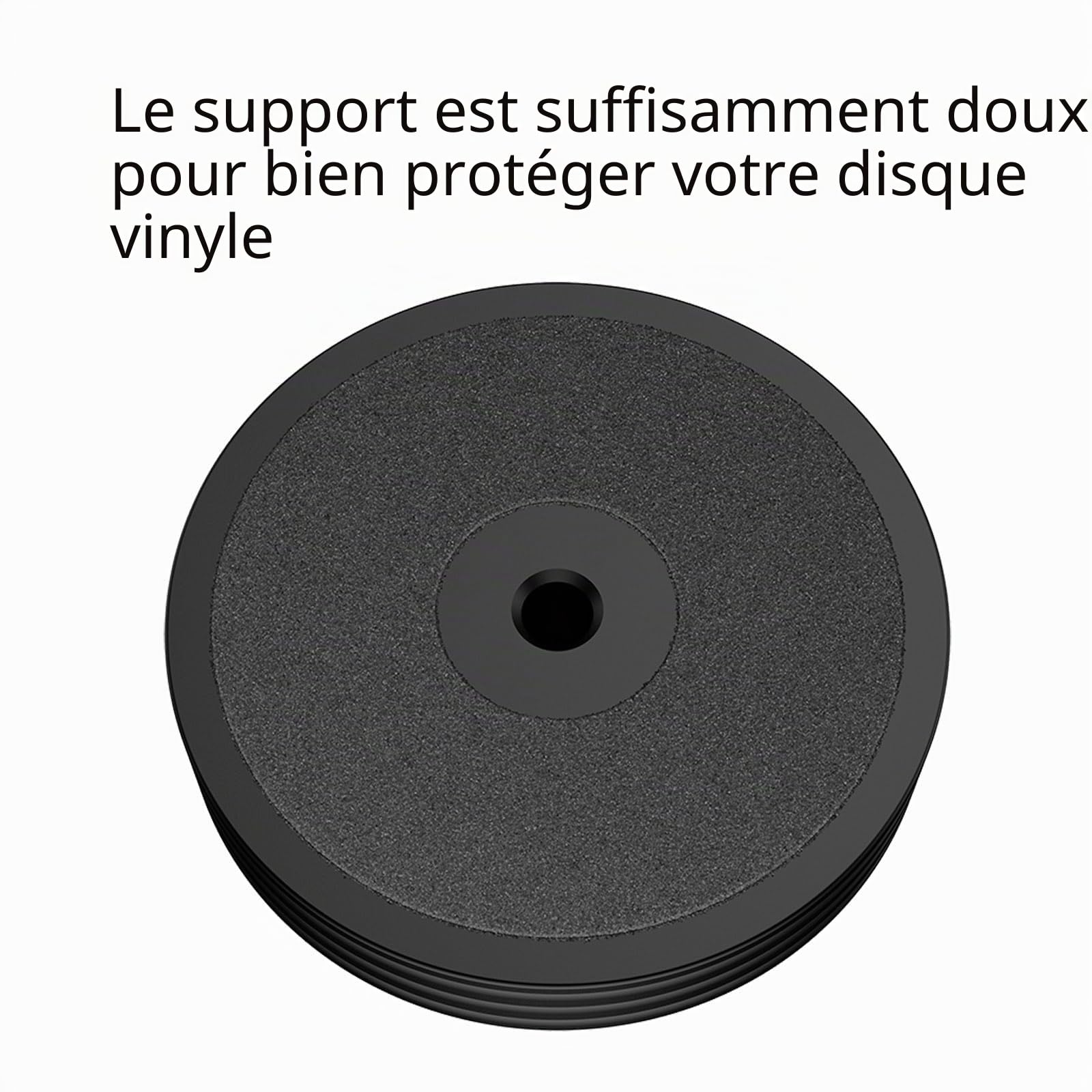 Stabilisateur en vinyle noir - Poids : 404 G - Diamètre : jusqu'à 7 mm - En aluminium - Pour platine vinyle Lp