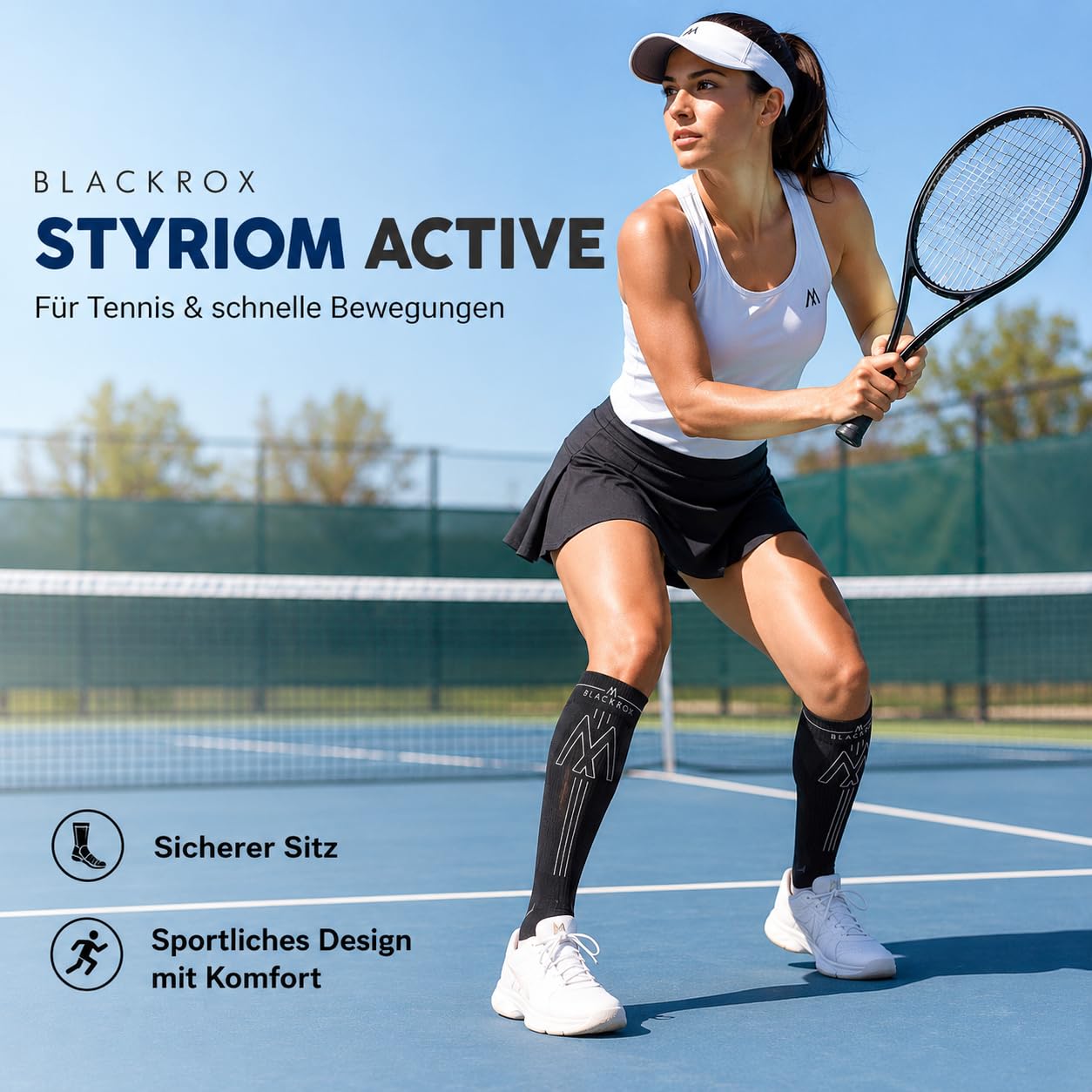 BLACKROX STYRIOM ACTIVE [Vergleichssieger 2026] Kompressionsstrümpfe Damen Herren 1 Paar, Sport & Alltag, atmungsaktiv, für Laufen, Fitness & Beruf