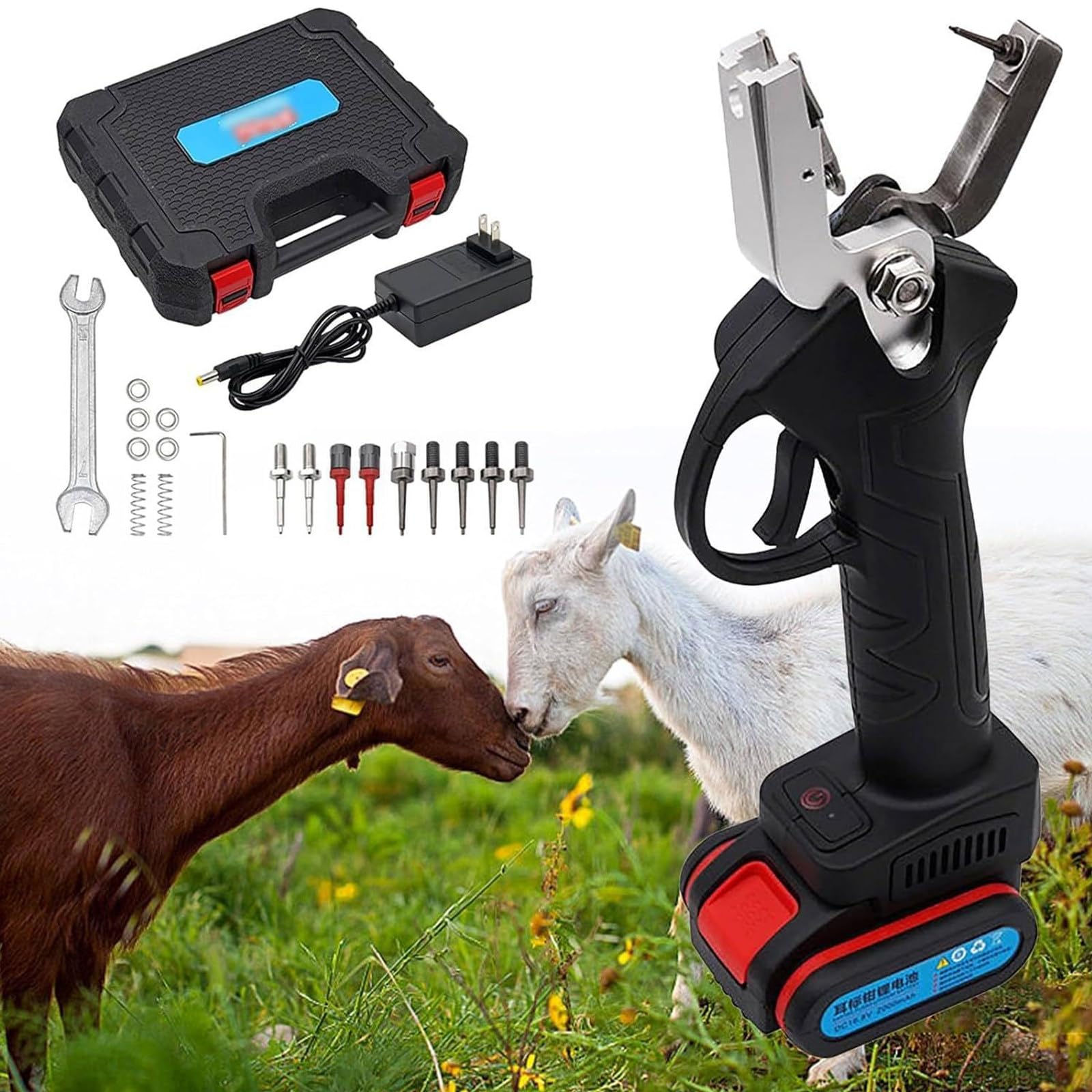 MRKU Ear Tag Pliers,Cordless Livestock Tagging Tool Cattle,Sheep,Pig Electric Plier for - Fast Marking,Reduces Pain,Time and Effort for,Goats,and More