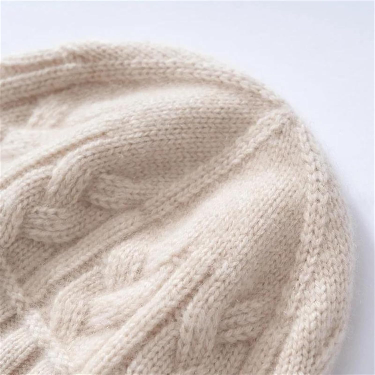 Unisex Stretchy Casual Slouchy Beanie - Soft Warm Chunky Cable Knitted Hat, Classic Solid Color Winter Skull Caps