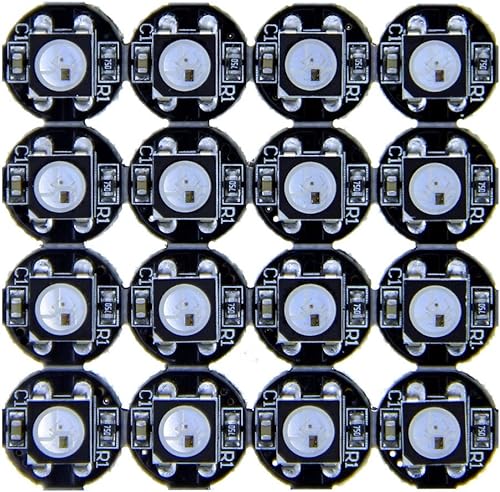 ALITOVE 100 unids WS2812B direccionable 5050 Smart RGB LED Pixel Light on Black Heat Sink PCB Board 5V DC Compatible con Raspberry Pi para proyecto