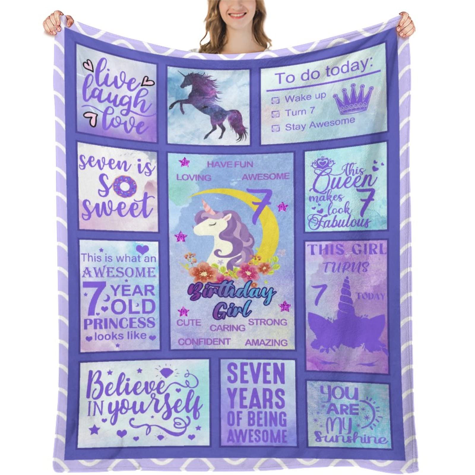 Throw Blanket Flannel Warm Throw Blanket Soft Cozy Plush Blanket Children Kids Girls Gift 60"x50"