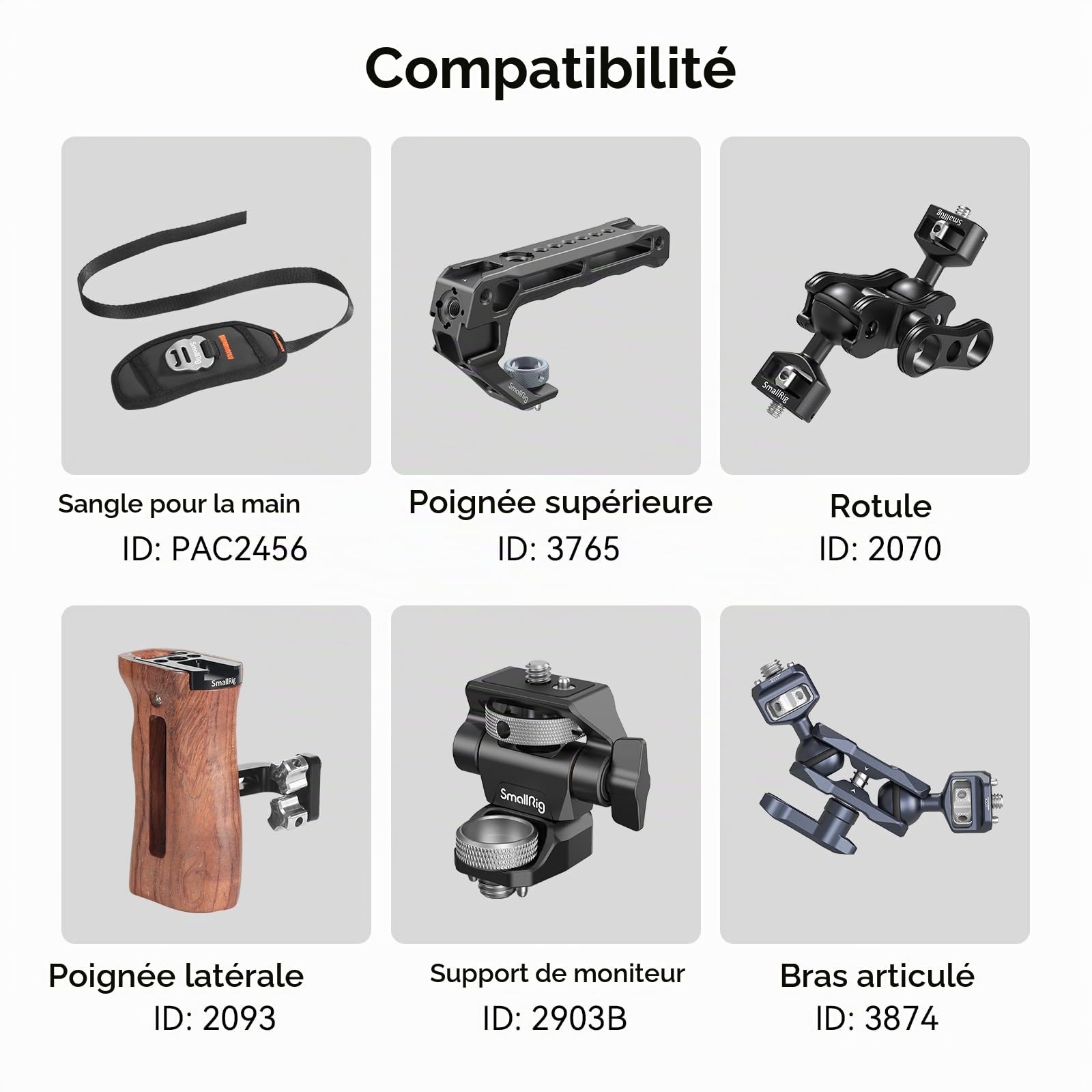 (Mise à Niveau) SMALLRIG Cage pour Canon R5/R6/R5 C/R6 Mark II avec Poignée de Batterie BG-R10, Cage Vidéo pour Appareil Photo avec Support de Cold Shoe, Trous Filetés 1/4"-20 et 3/8"-16-3464B