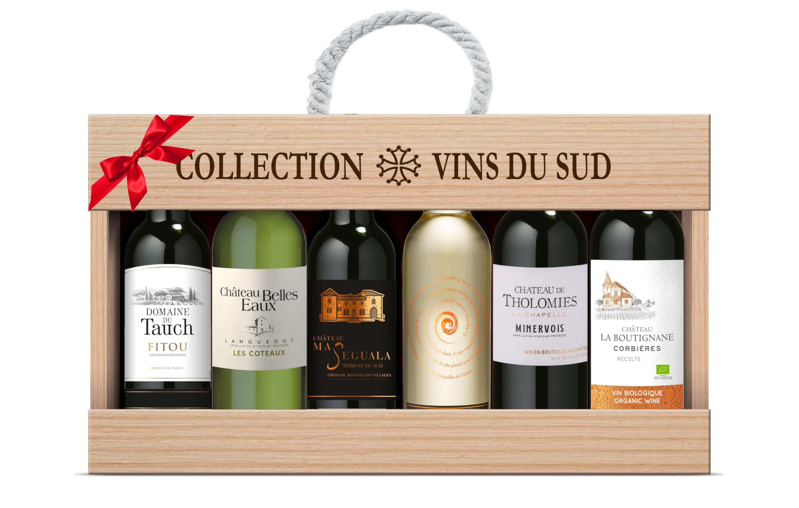 Wein Geschenk Set Rotwein und Weißwein aus Südfrankreich 6 x 0.375 l