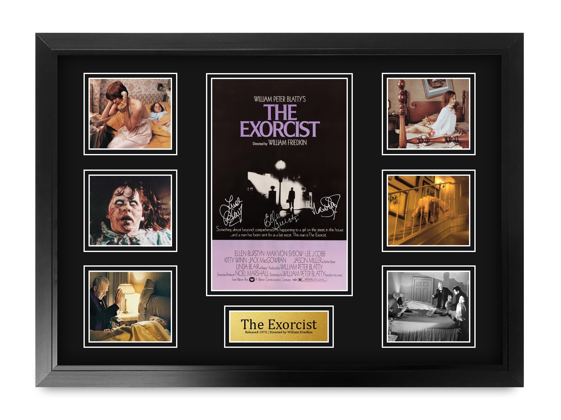 HWC Trading The Exorcist Ellen Burstyn Regali Stampato Poster Firmato Autografo Immagine Per Film Memorabilia Tifosi - A2 Incorniciato (ID-006463)