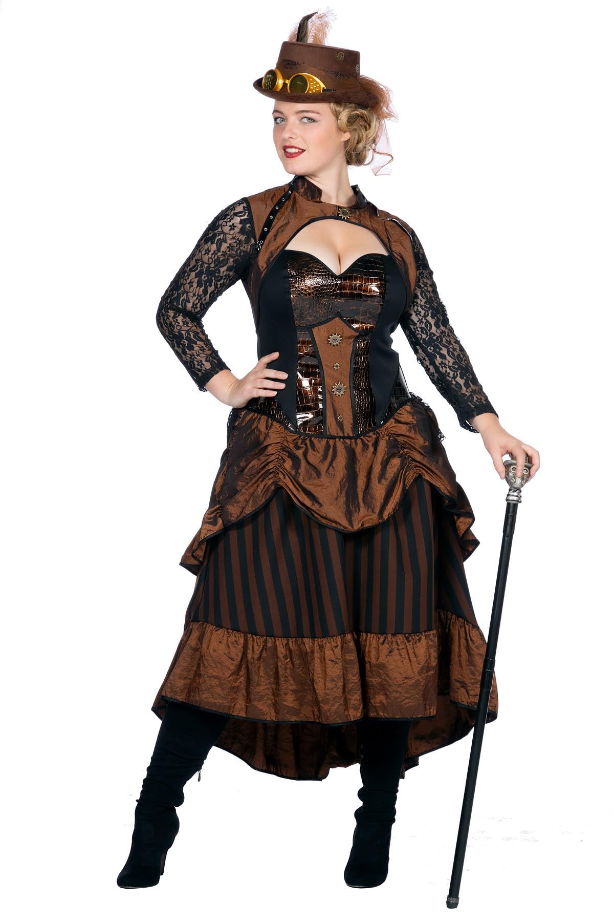 shoperama Steampunk Victoria Damen Kostüm Kleid Burning Man viktorianisch Industrial