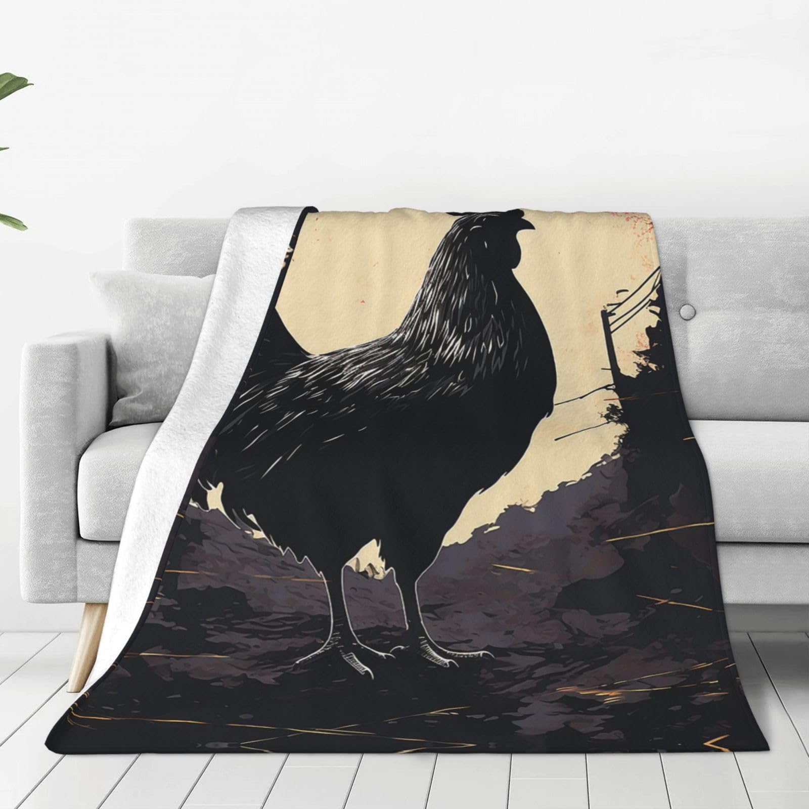 Farmhouse Chicken Throw Blanket for Couch, Plush Fuzzy Soft Flannel Blankets and Throws for Sofa, 40"x30" Bed Blankets for Travel Camping Chair, All Season Warm Fleece Blanket