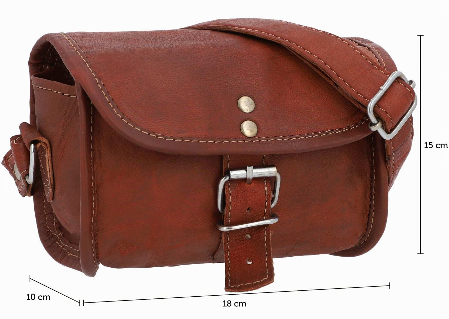 Gusti Borsa da Sella in Pelle Rudi A. - Borsa da Manubrio a Tracolla per Bicicletta, Vintage Marrone
