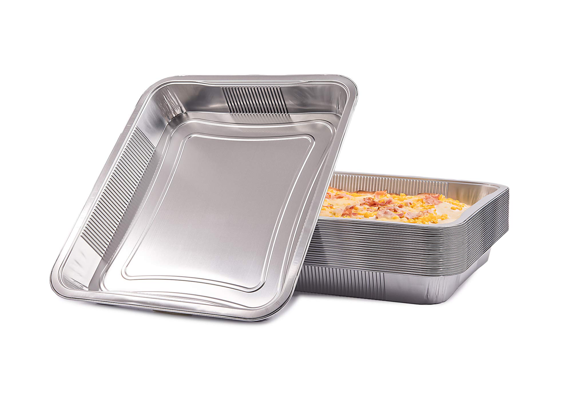 CONTITAL Aluschalen Mit Deckel – 50 Stück, Ofen- & Mikrowellengeeignet, Für Take-away & Lagerung