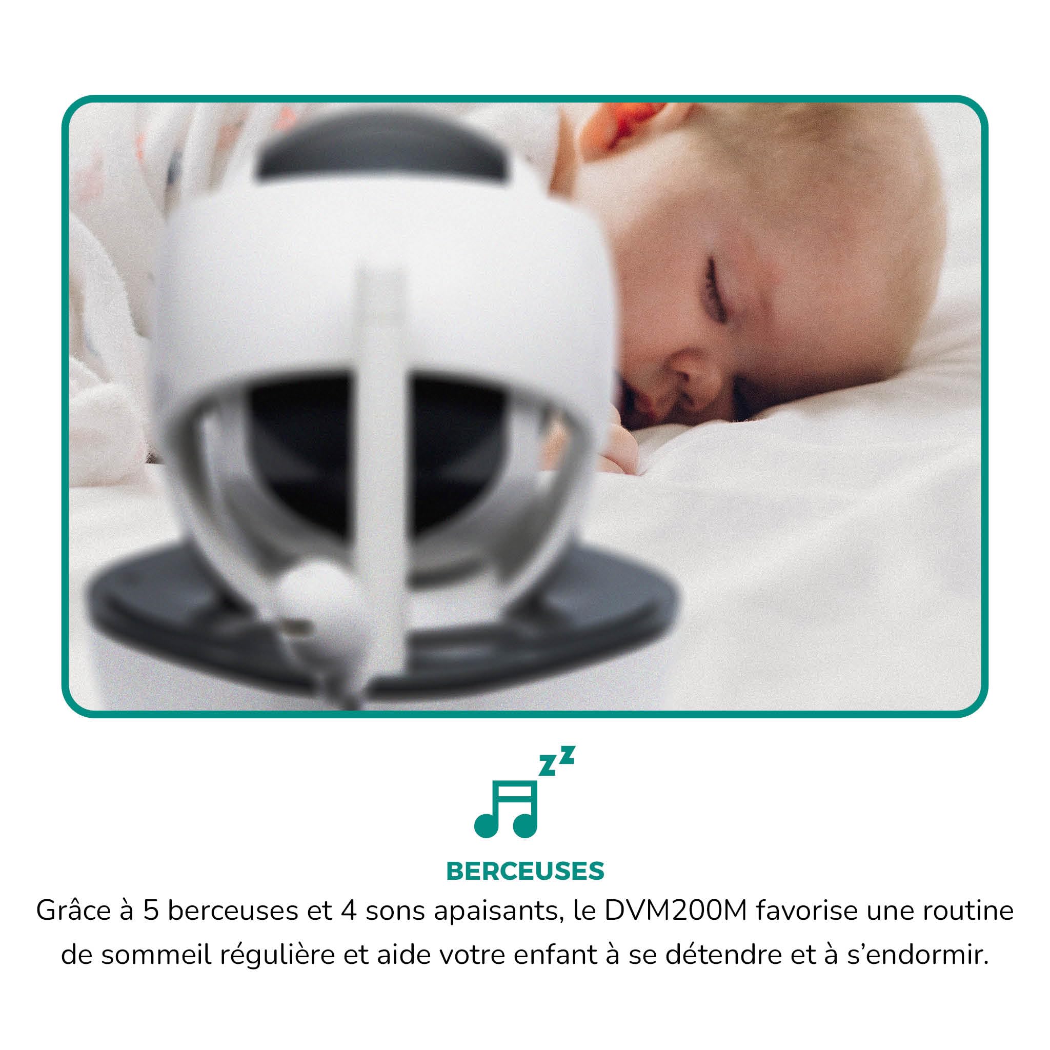 Alecto DVM200M - Babyphone avec caméra et écran couleur 4.3", blanc/anthracite