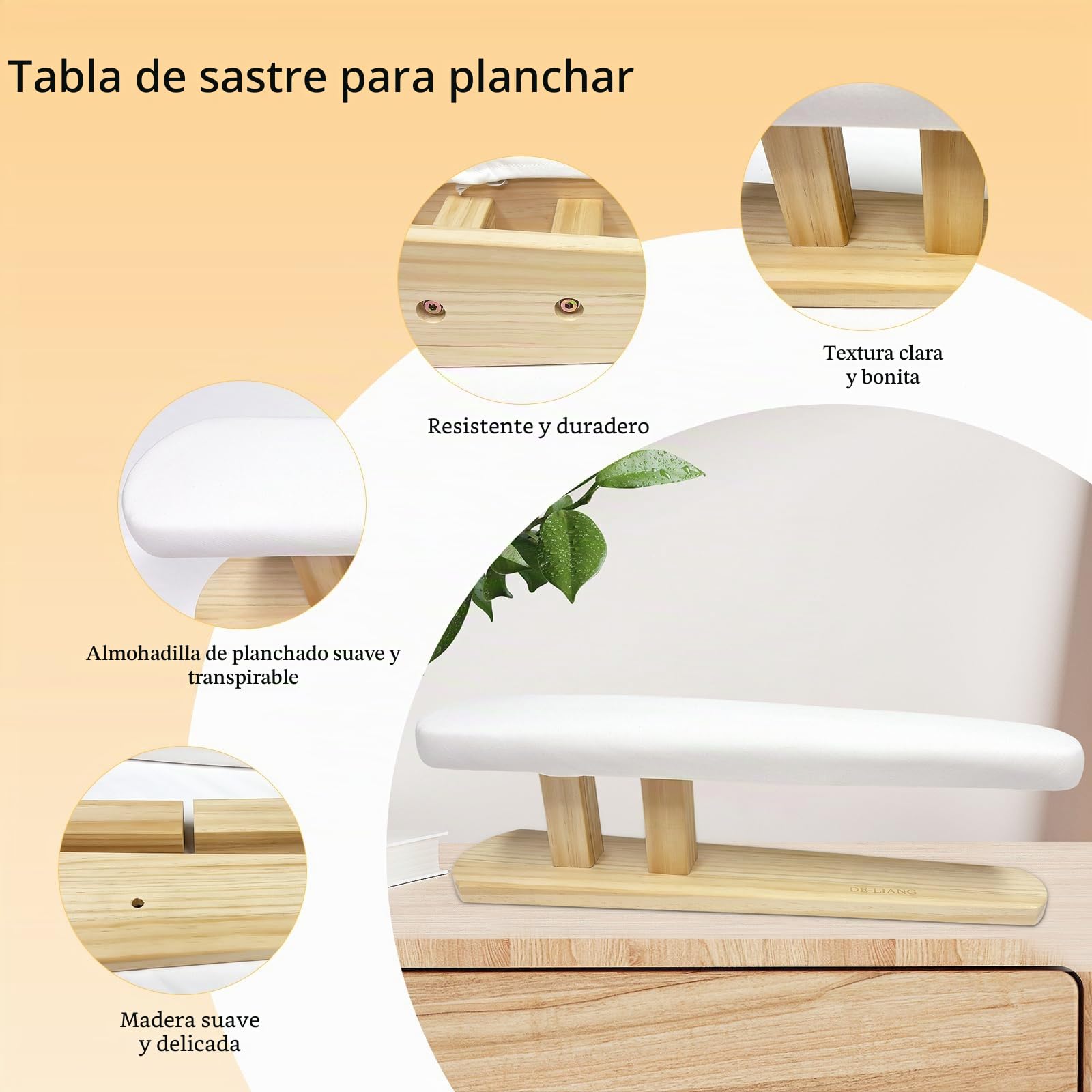 Tabla de planchar multifuncional de madera maciza gruesa con base de madera para el hogar, formas de vestir a medida, uso de viaje