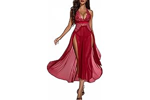 Lace Mesh Romantic Nightgown: Sultry Retro Embrace