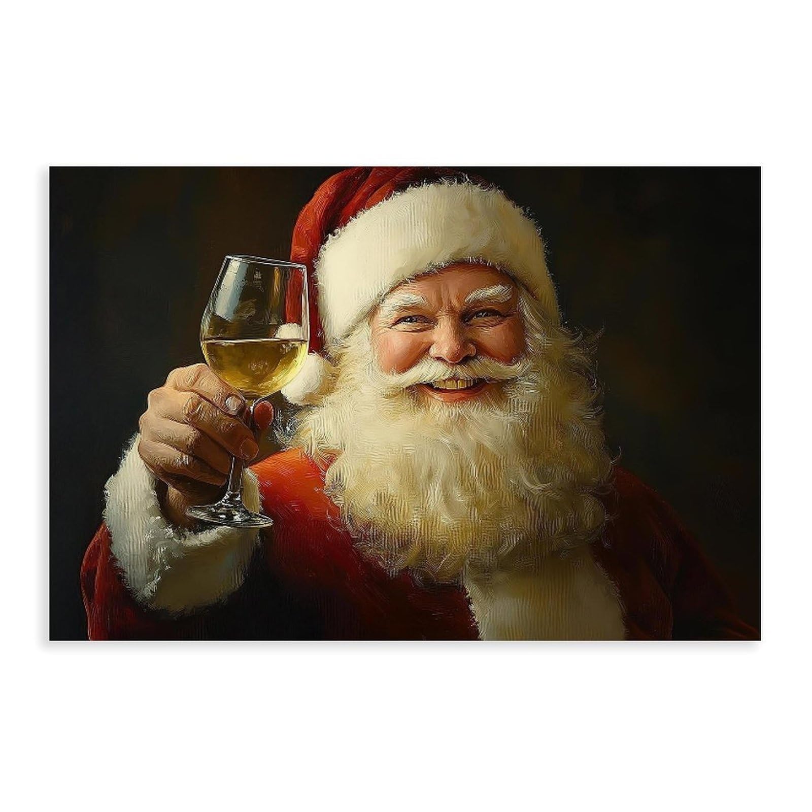 Bareronor Vintage Santa Claus Canvas Poster for Bedroom Decor Gift