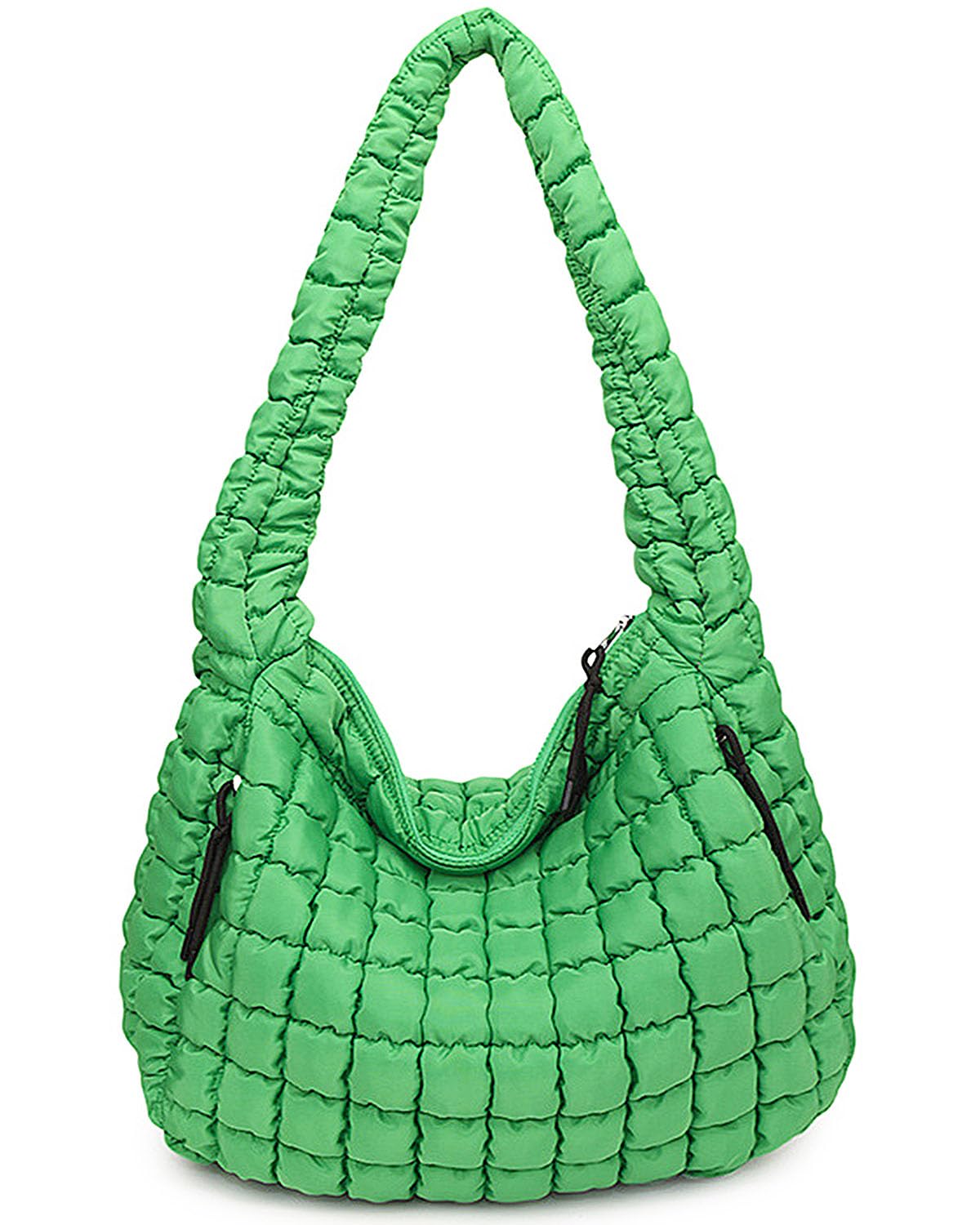 Bagtopia Puffer Tote Bag, Large Quilted Puffer Bag, Lightweight Puffy Quilted Hobo Bag, Soft Shoulder Bag for Work,Gym,Travel