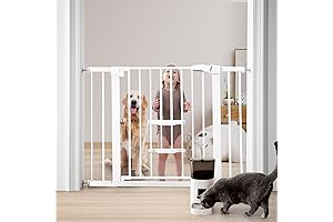Adjustable Kitty Gate Keeps Pets Safe With Auto Closing Feature
