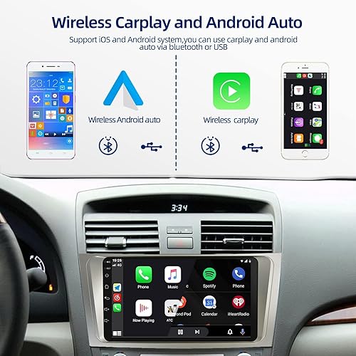 Miniatura 39 de Radio de coche 2G+64G para Toyota Camry 2006 2007 2008 2009 2010 2011 con CarPlay inalámbrico Android Auto, 9 pulgadas pantalla táctil Android 13