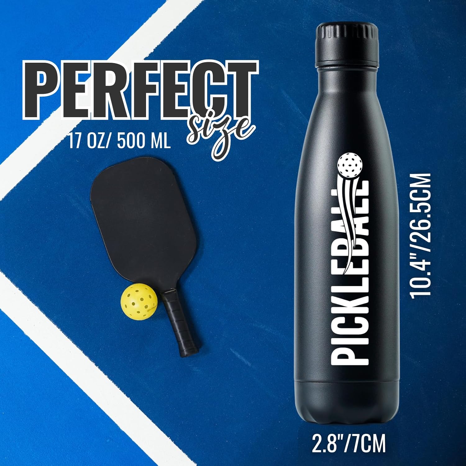Onebttl Pickleball Gifts for Pickleball Lovers, Pickleball Accessories, 17oz Insulated Stainless Steel Drinking Bottle, Best Gifts for Christmas/Birthday - Image 6