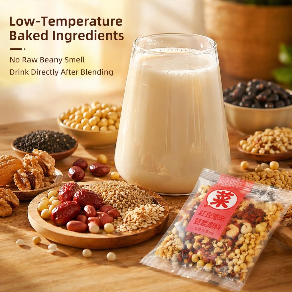35 G X 30 Paquetes De Mezcla Leche Soja En Polvo Multigrano, Sabores Variados Como Sésamo Negro Y Frijol Rojo, Instantáneo For Licuadora Máquina