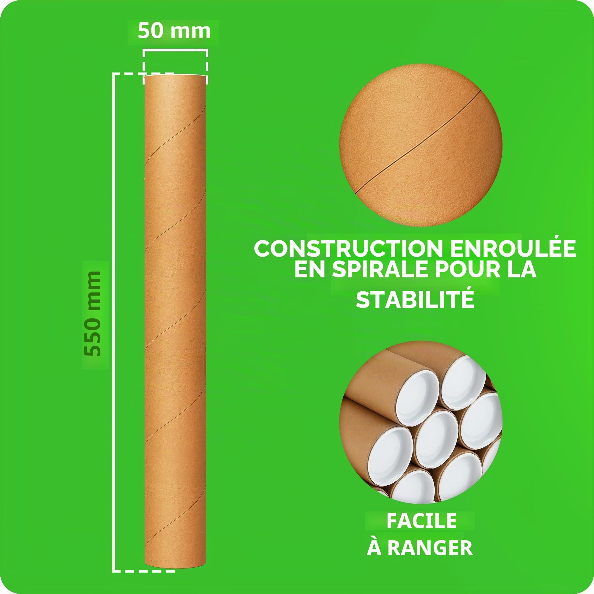 V1 TRADE Rouleau d'expédition 50 x 550 mm pour dessins et affiches