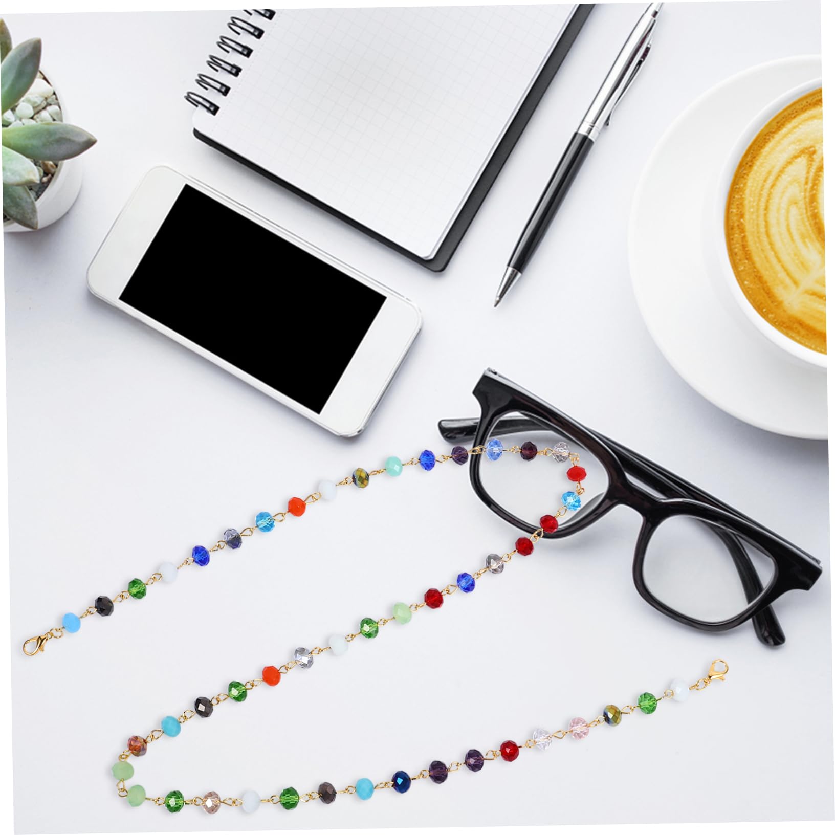 SHERCHPRY 4 Uds Collar De Cuentas De Cristal Un Collar Gafas De Sol Collares Máscaras Gafas Decoración Gafas Cuerda Práctica